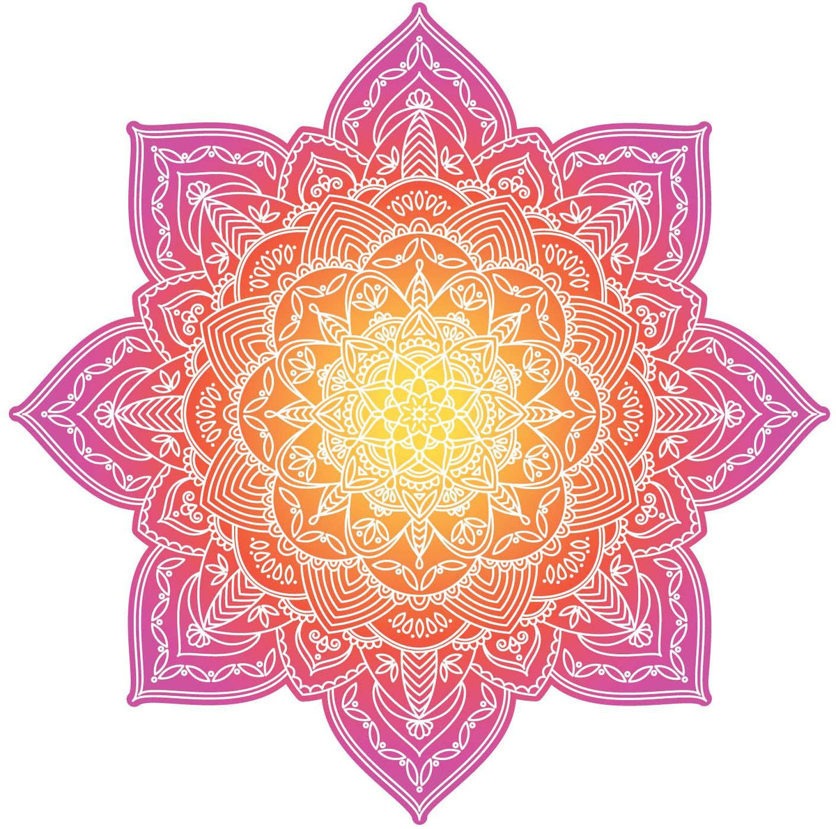 Mandala Yoga Wall Sticker Pink: Peel-N-Stick wall decal