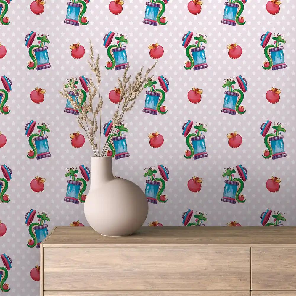 Snake Jar Apple Peel & Stick Wallpaper – Baby 0043