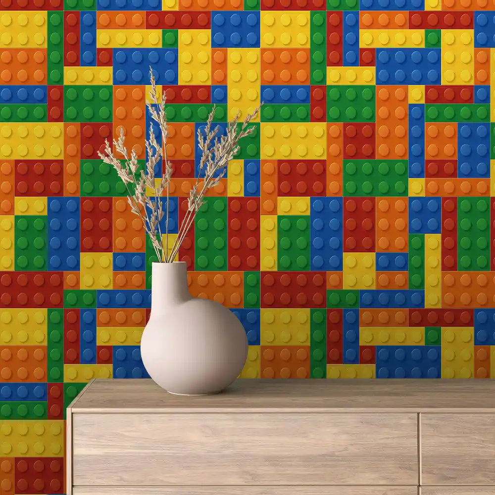 Rainbow Building Block Peel & Stick Wallpaper – Baby 0073