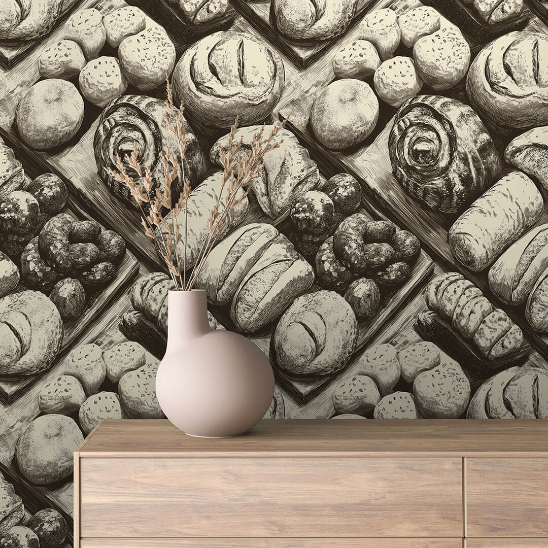 Diamond Grid Bread Roll Wallpaper mockup