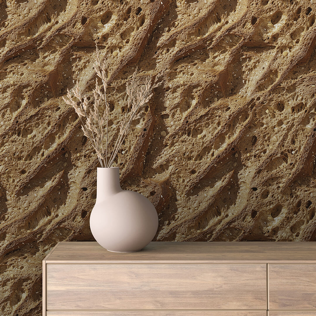 Artisan Bread Crust Close-Up Wallpaper mockup