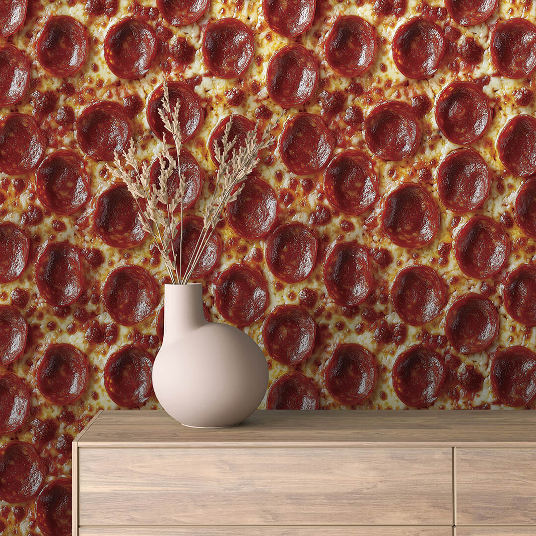 Pepperoni Pizza Close-Up Wallpaper mockup