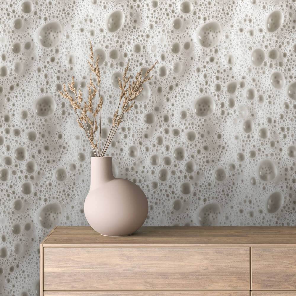 Cream Foam Bubble Texture Wallpaper mockup