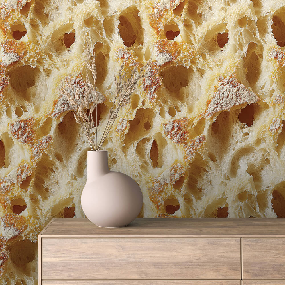 Golden Bread Crust Interior Wallpaper mockup