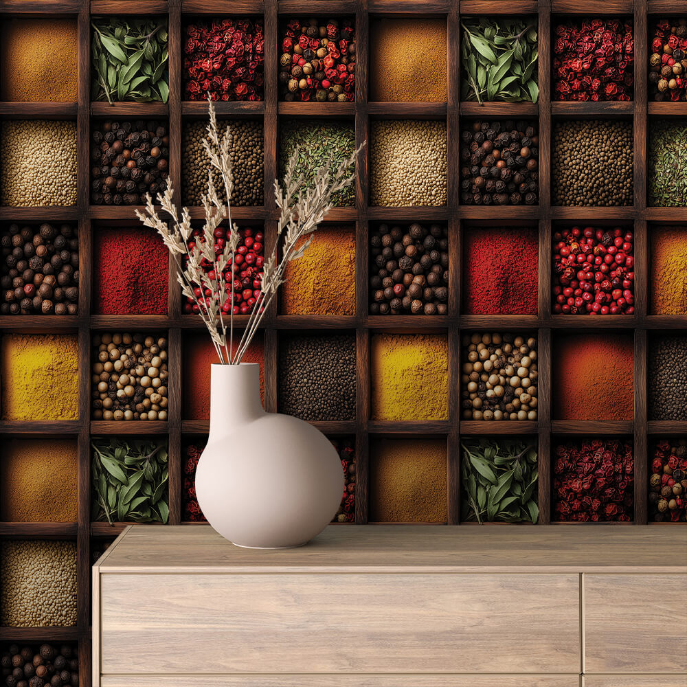 Spice Market Grid Wallpaper mockup