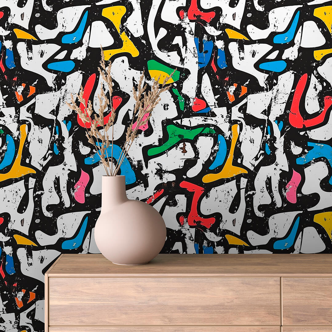 Primary Colour Pop Doodle Outline Peel & Stick Wallpaper – Techno-Geek 0018