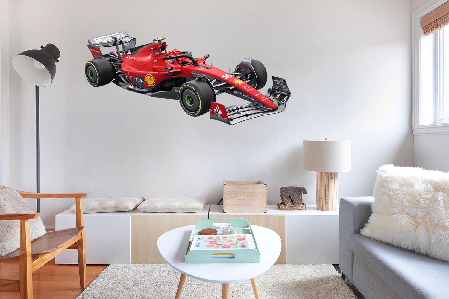 #16 SF23 2023 Car, Wall Decal Sticker, Charles Leclerc Formula Race Car, Removable and Easy to install 044