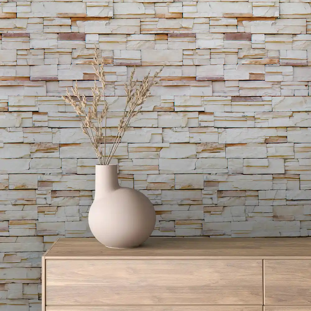 Alabaster Stacked Ledge Stone Peel & Stick Wallpaper – Stone 0012