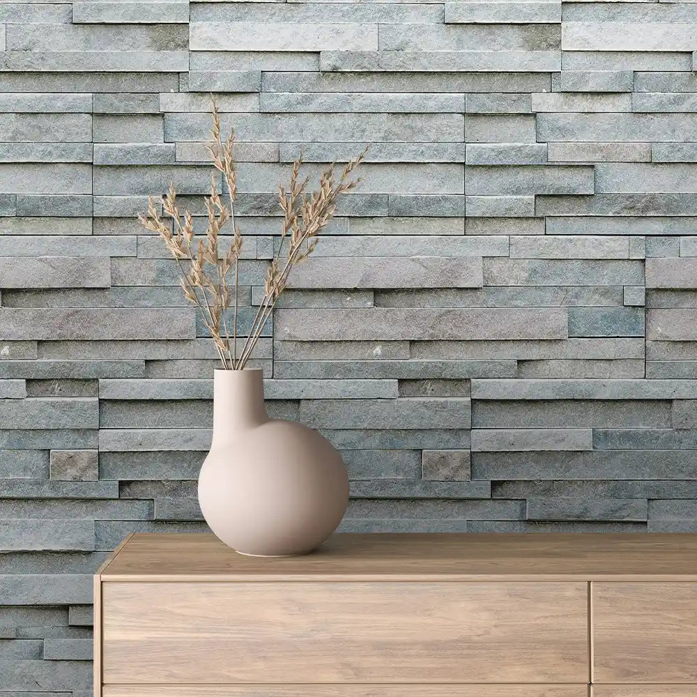 Blue Quartzite Slim Ledge Stone Peel & Stick Wallpaper – Stone 0034