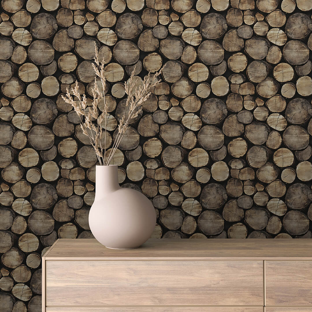 Stacked Log Wallpaper mockup