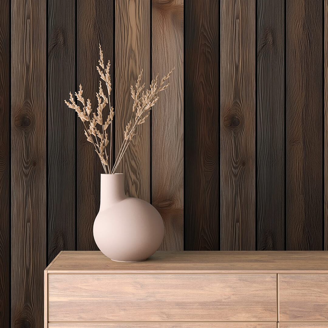 Dark Walnut Wood Wallpaper mockup