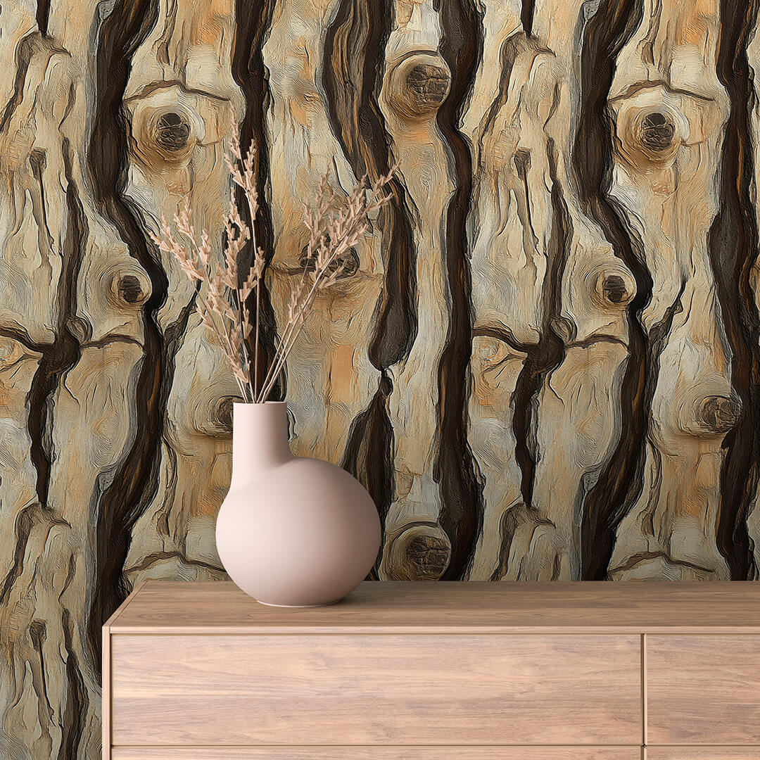 Painted Bark Wallpaper mockup