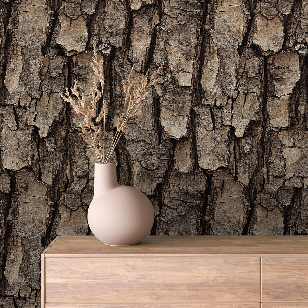 Natural Tree Bark Wallpaper mockup