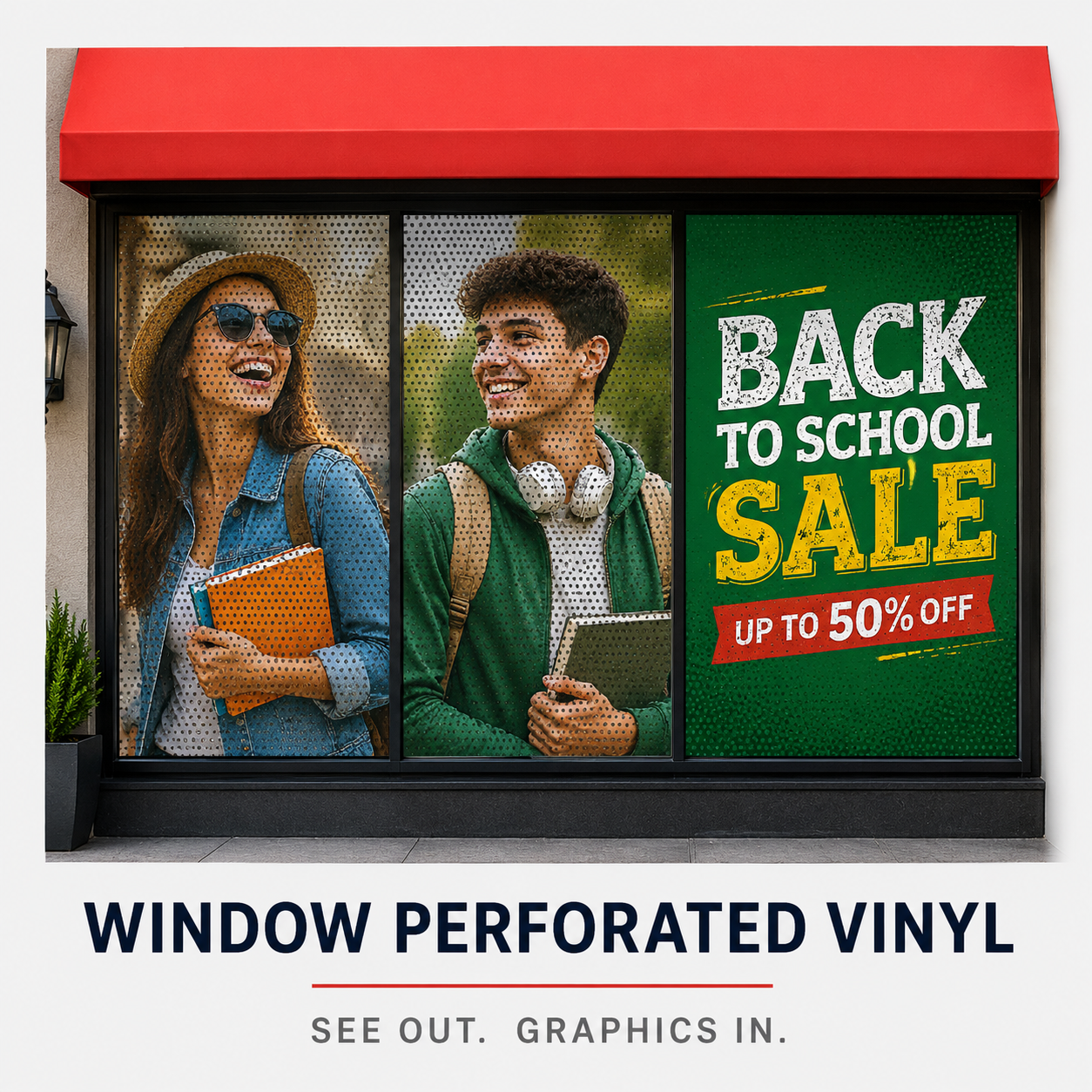 Window Perforated Vinyl: Perforated Vinyl Adhesive