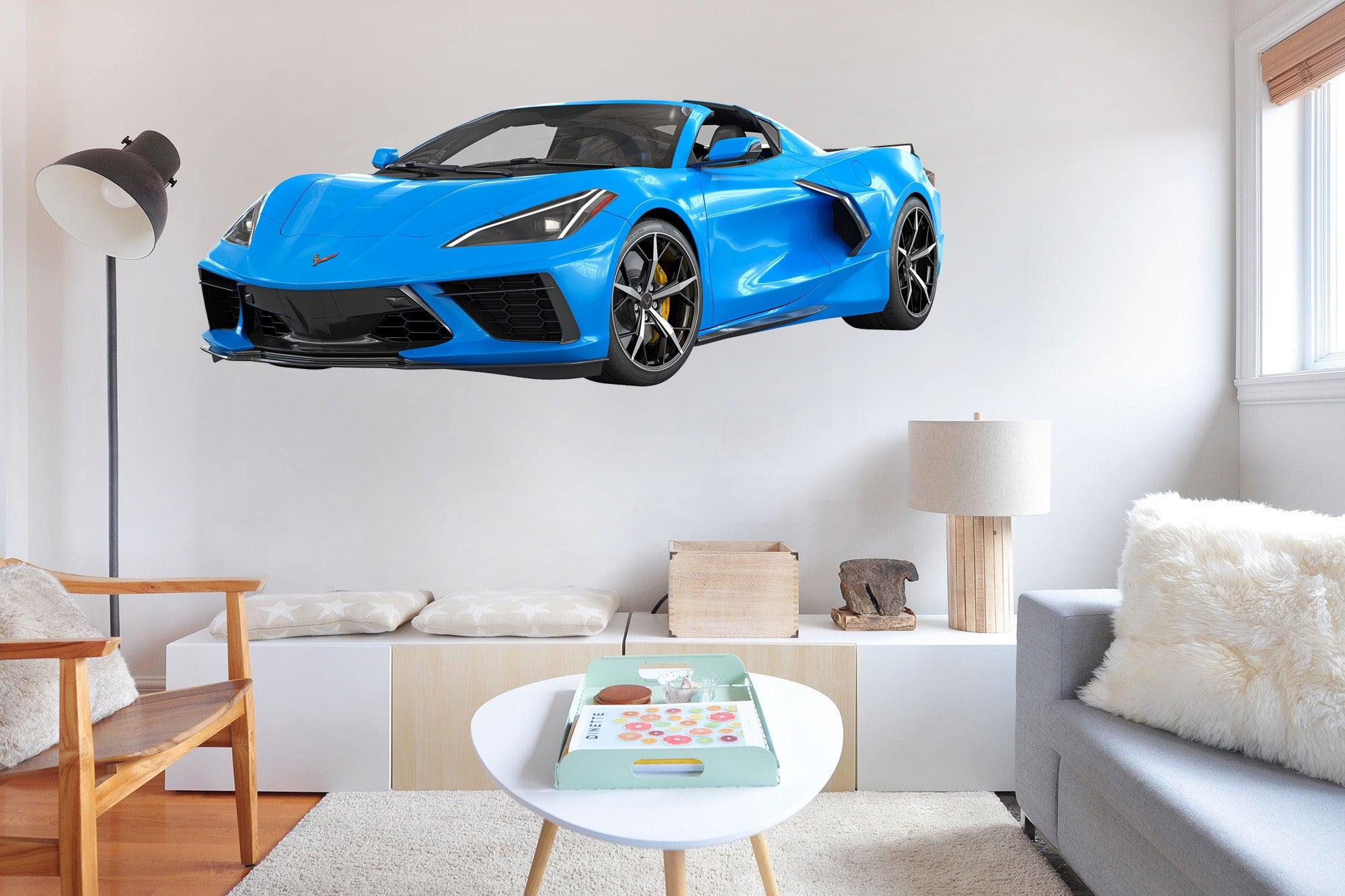 Corvette C8 Stingray Multi Colour, Wall Decal Sticker, Easy to Peel-N-Stick 036