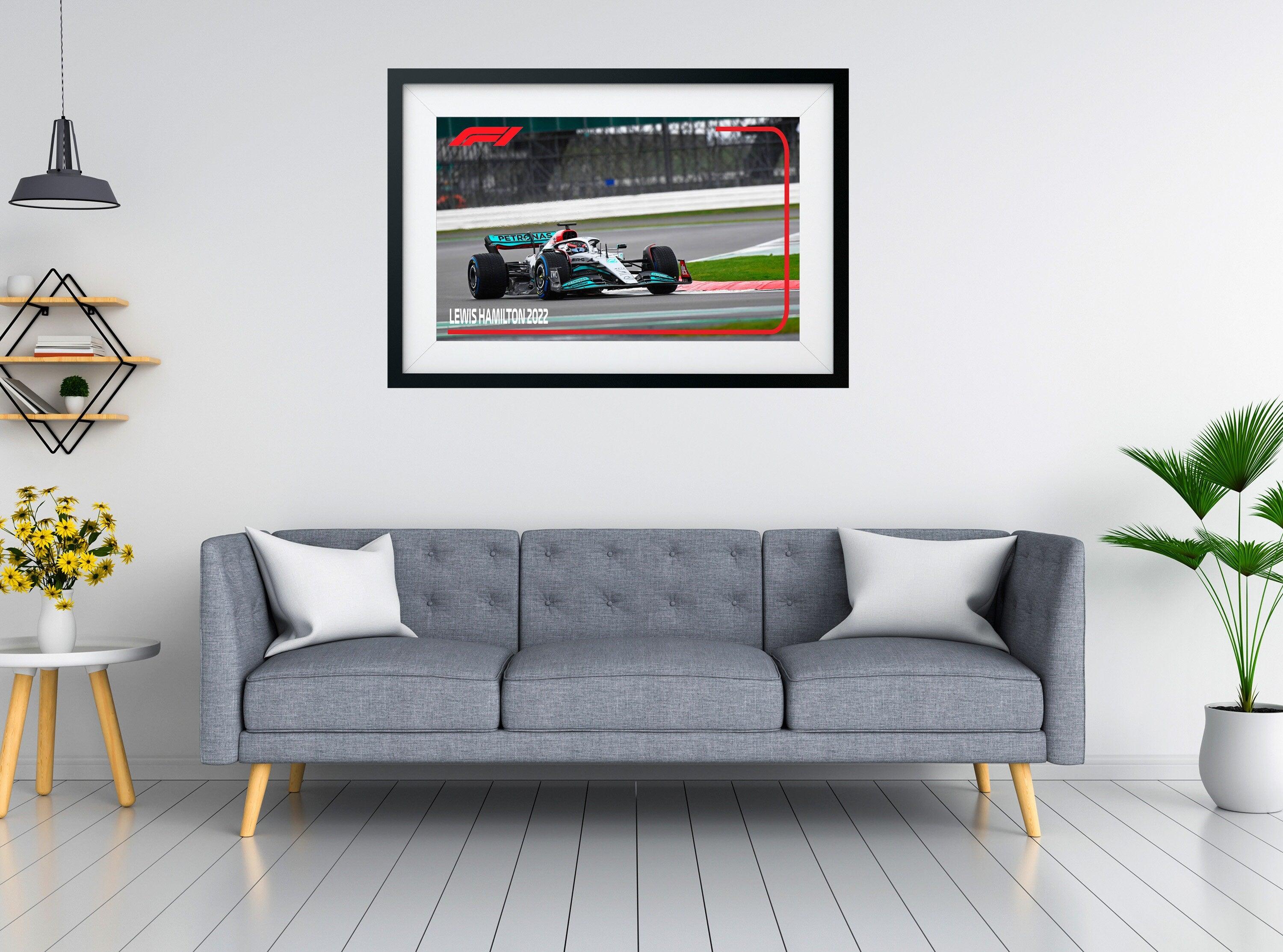 Lewis Hamilton 3D Printed Picture Frame | F1 | Mercedes F1 2022 Rain shot | Removable Car Decal | Track Shot