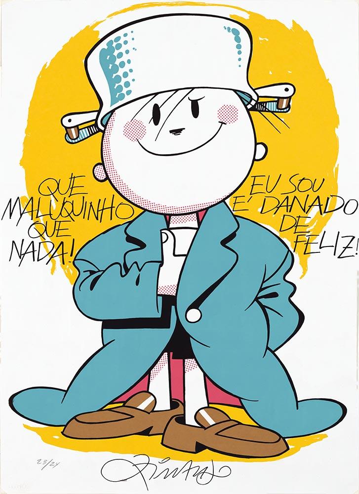 CoolWalls.ca Posters, Prints, & Visual Artwork 15" Wide x 21" Tall Manino Maluquinho Danado de Feliz Ziraldo Alves Pinto Poster Vintage Artwork: Peel_n_Stick onto the wall, wallpaper like fabric