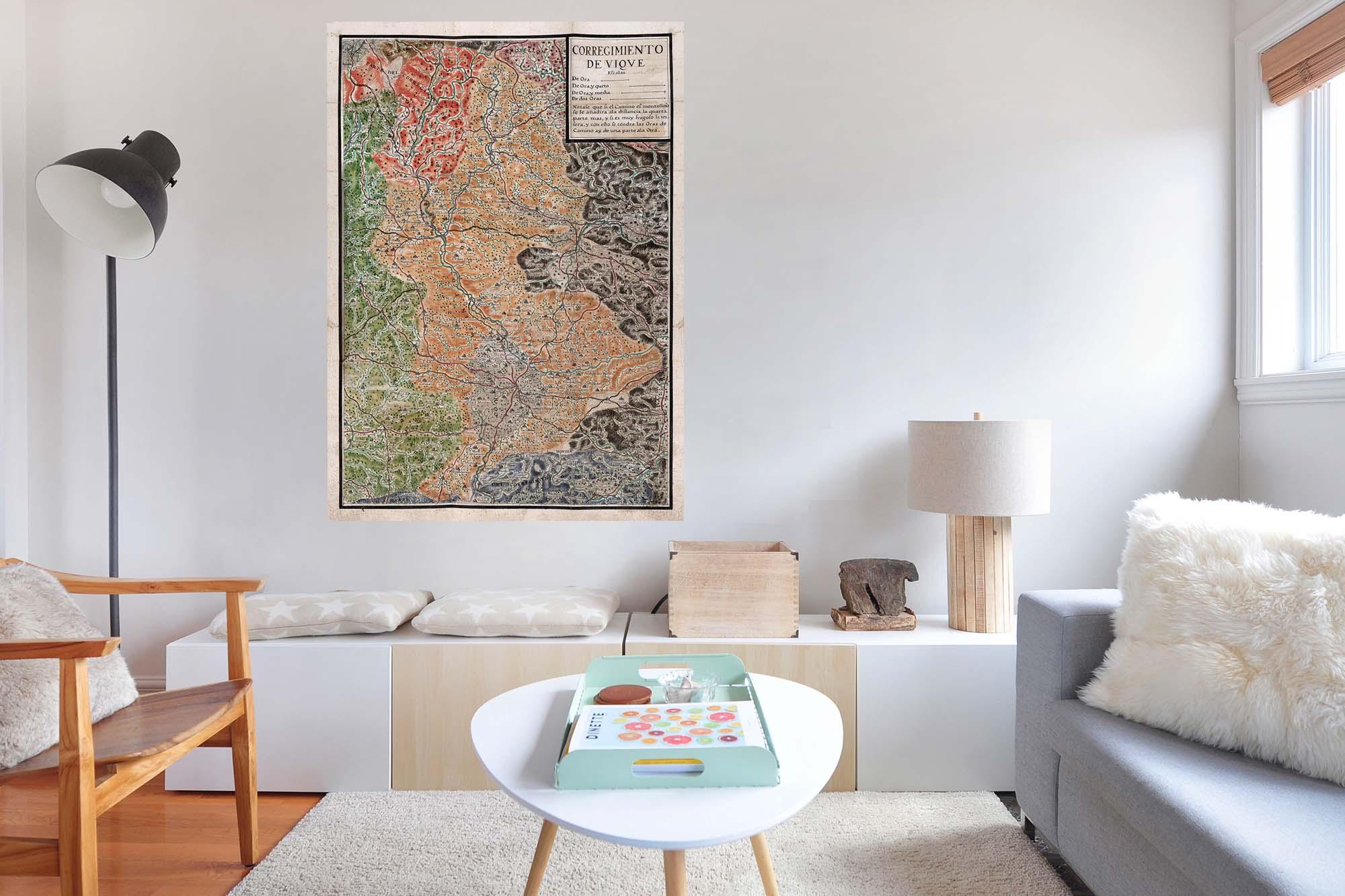 CoolWalls.ca diecut Map of Darnius Made in 1795, Wall Decal Sticker Wallpaper, PEEL-N-STICK, removable anytime. Great for a classroom
