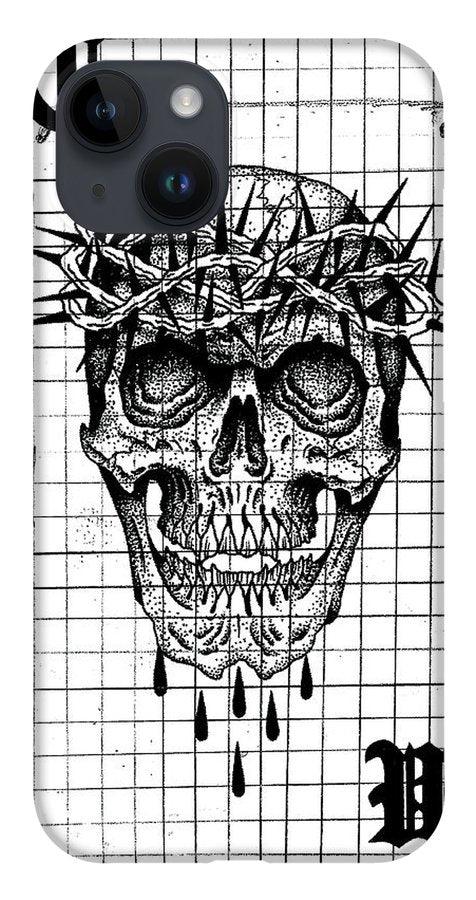 Pixels Phone Case iPhone 14 Case Richard Skull - Phone Case