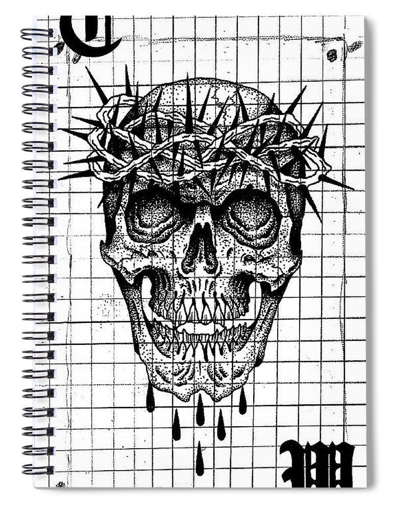 Pixels Spiral Notebook 6" x 8" Richard Skull - Spiral Notebook