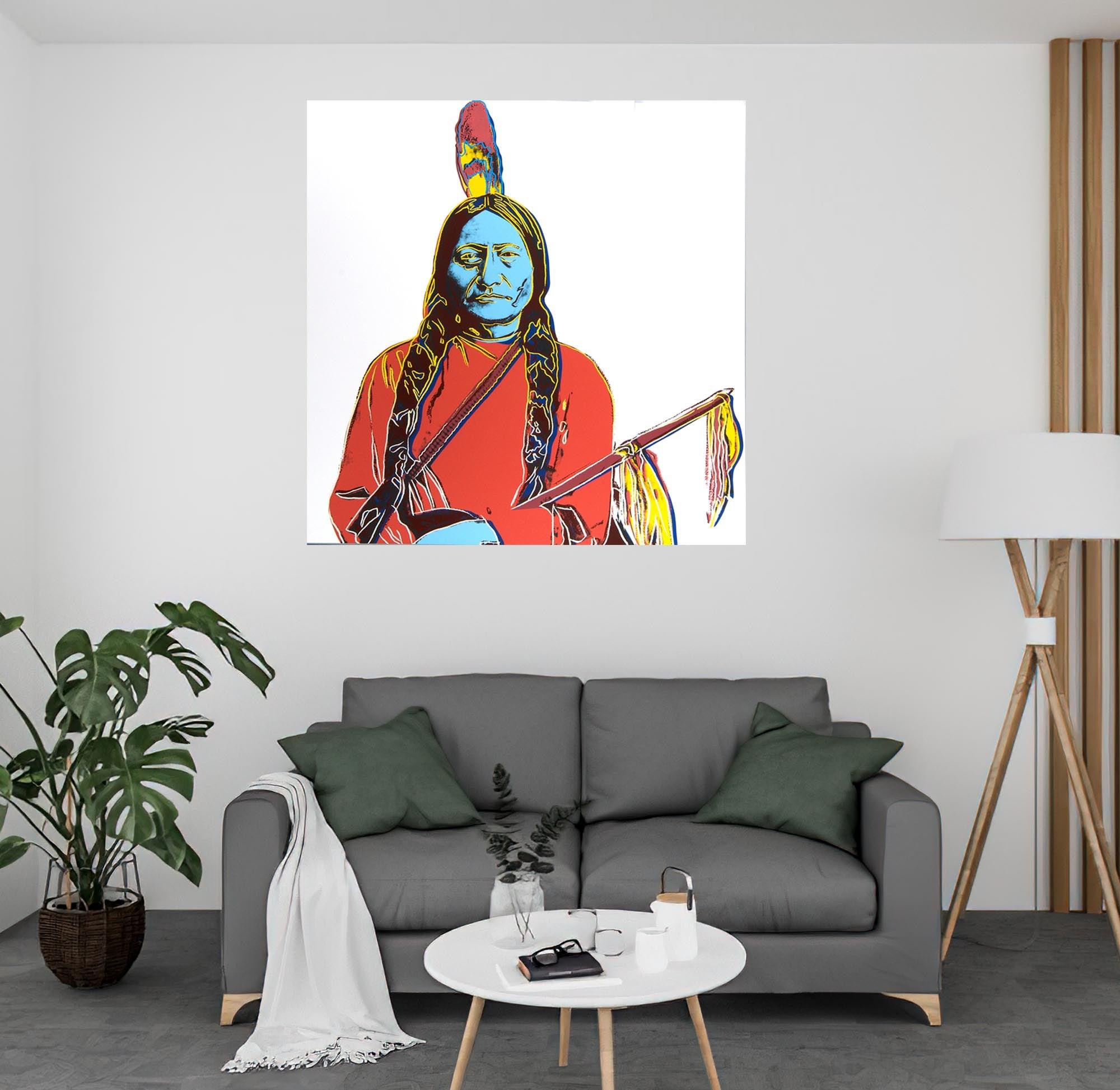 CoolWalls.ca Posters, Prints, & Visual Artwork Sitting Bull Andy Warhol 1986 Century" Vintage Artwork: Peel_n_Stick onto the wall, wallpaper like fabric