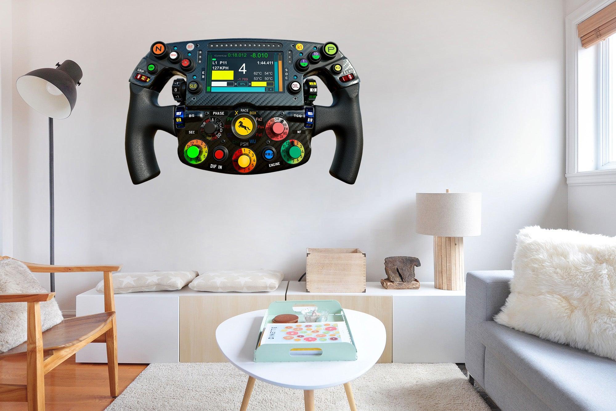 F1 Steering Wheel wall decal sticker, removable Peel-N-Stick 025