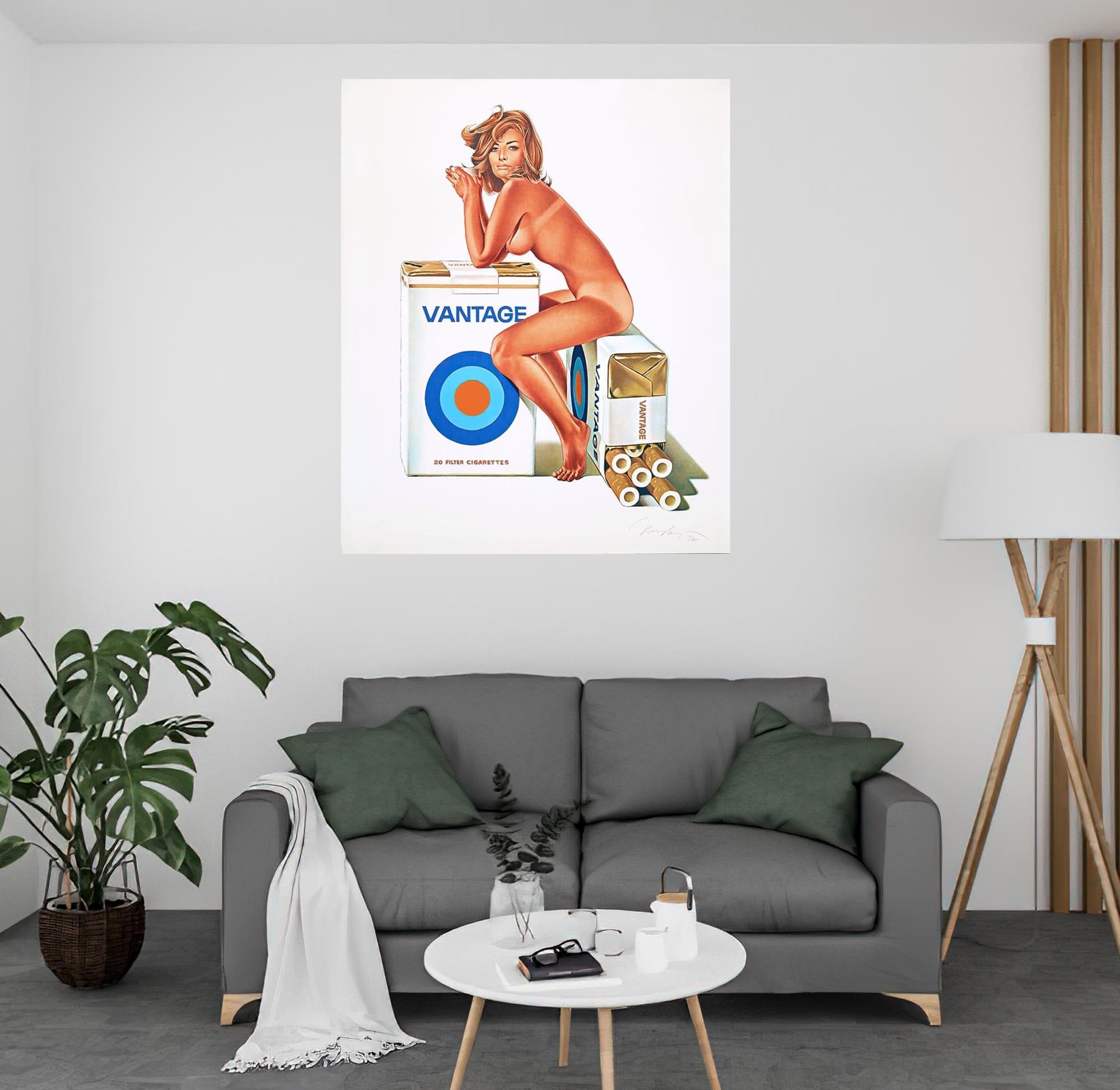 CoolWalls.ca Posters, Prints, & Visual Artwork Tobacco Red Mel Ramos 1972 Vintage Artwork: Peel_n_Stick onto the wall, wallpaper like fabric