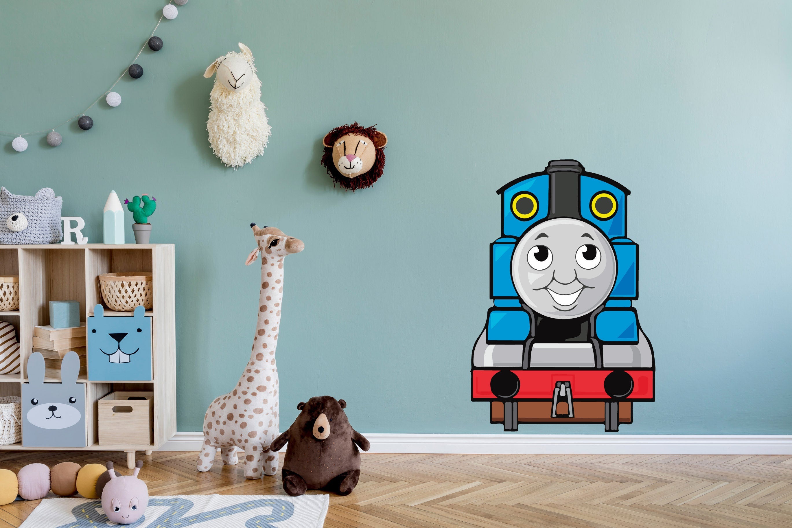 Thomas the Tank Engine Decal for Kids Room, Soft Fabric Decal, Peel-N-Stick Decal, Removable Anytime