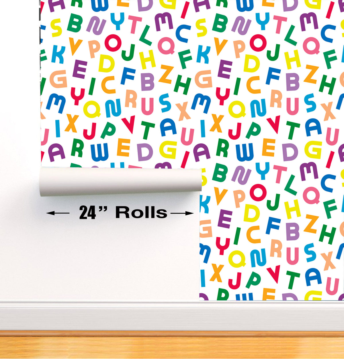 24-inch peel and stick wallpaper rolls on a wall