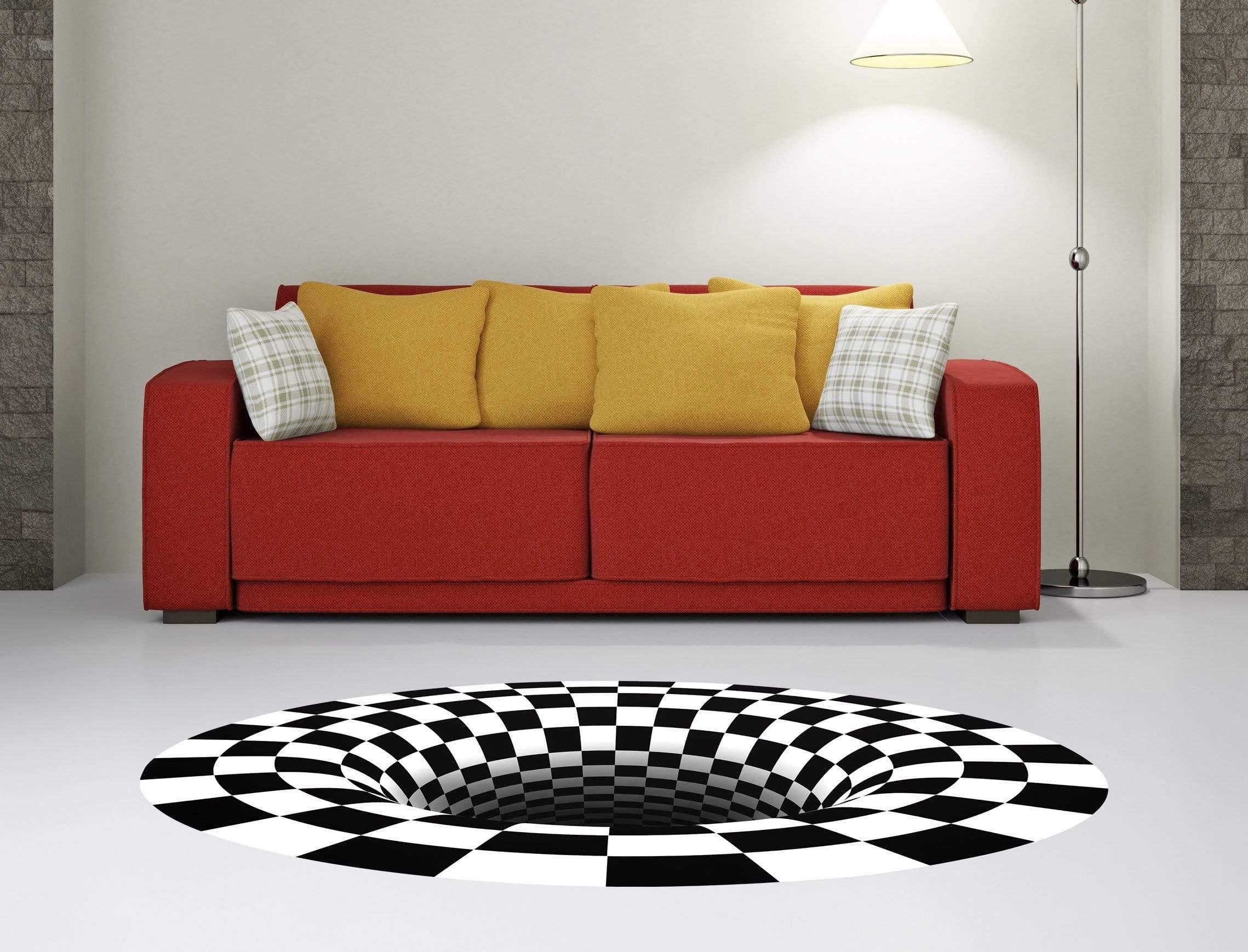 3D Floor Vortec Illusion printed on a durable fabric decal