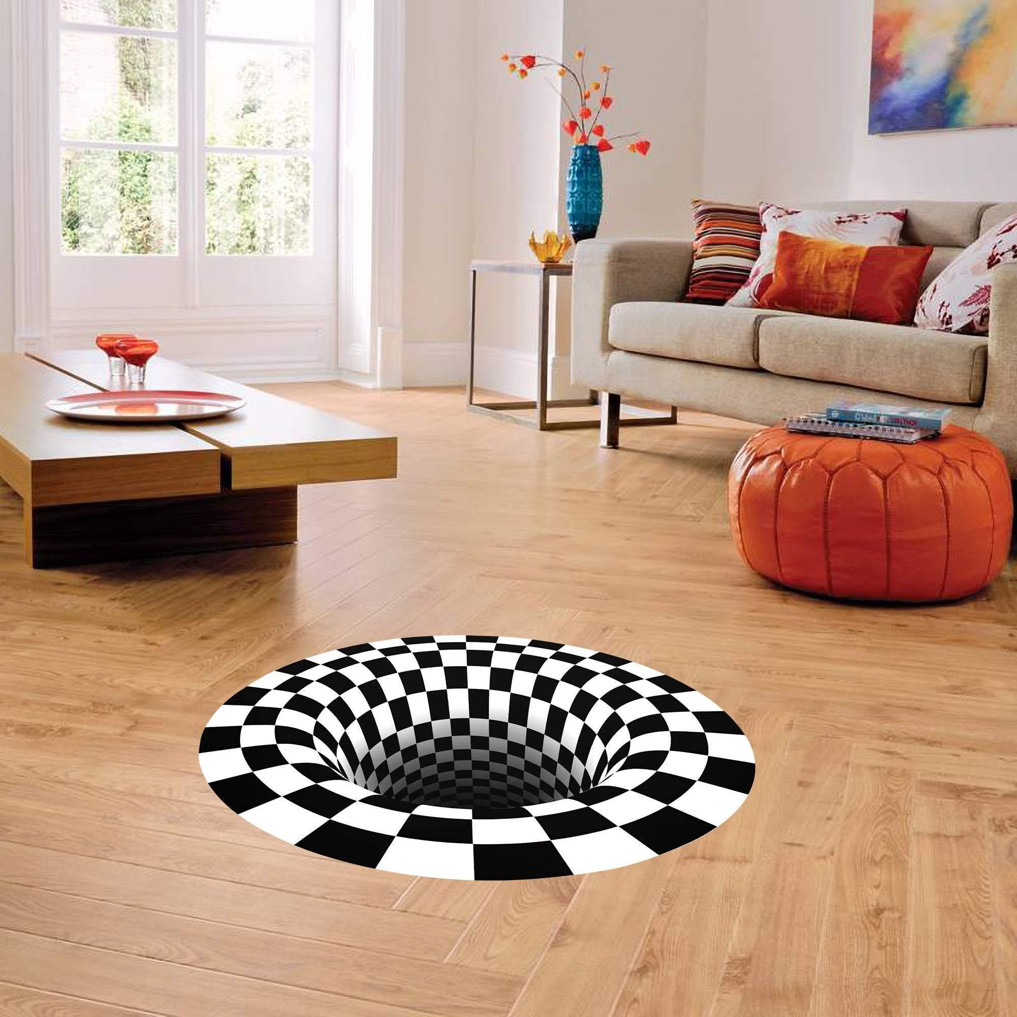 3D Floor Vortec Illusion printed on a durable fabric decal