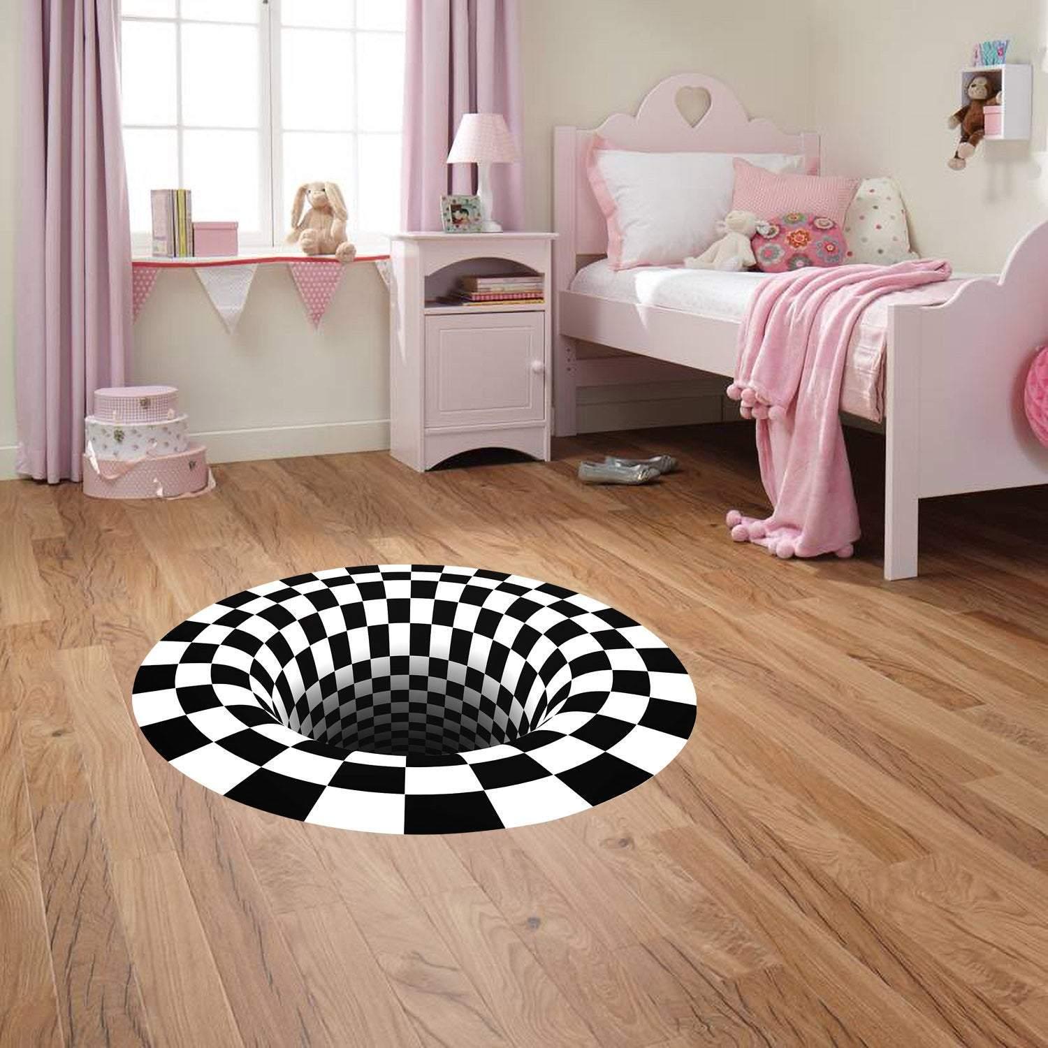 3D Floor Vortec Illusion printed on a durable fabric decal