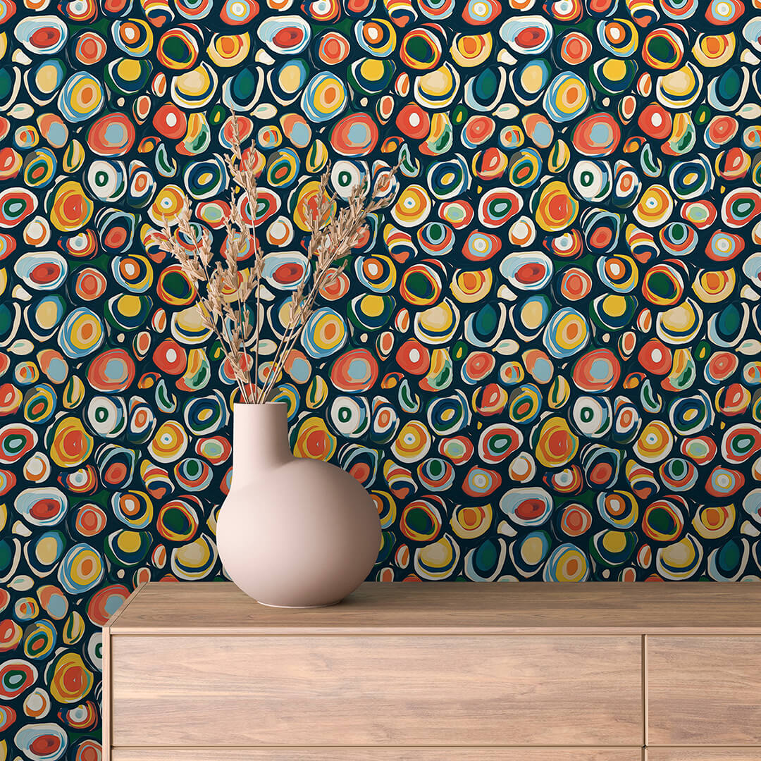 Colorful Pebble Circle Abstract 0020