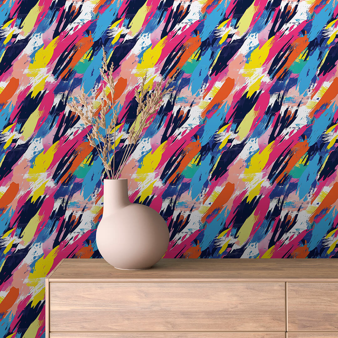 Diagonal Rainbow Brushstroke Abstract 0034