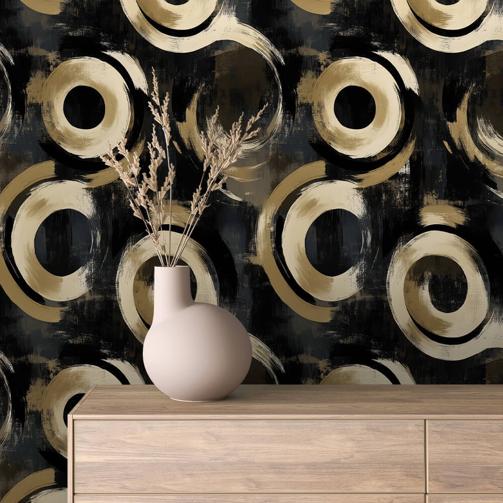 Gold Ring Brushstroke Abstract 0050