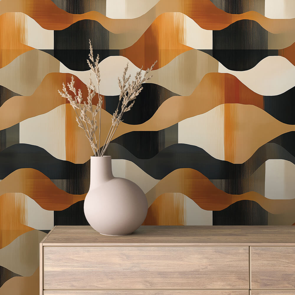 Mid-Century Wave Block Abstract 0053