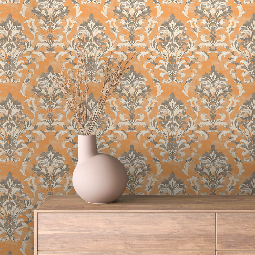 Marigold Taupe Damask 0010