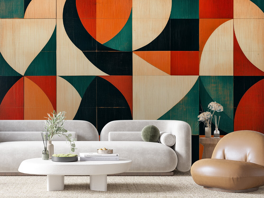 ARTISTIC 0015 – Mid-Century Scallop Wall Mural