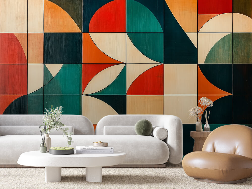 ARTISTIC 0016 – Retro Arc Medallion Wall Mural