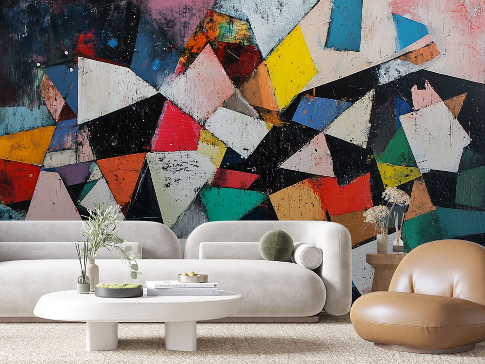 ARTISTIC 0023 – Shattered Prism Grunge Wall Mural