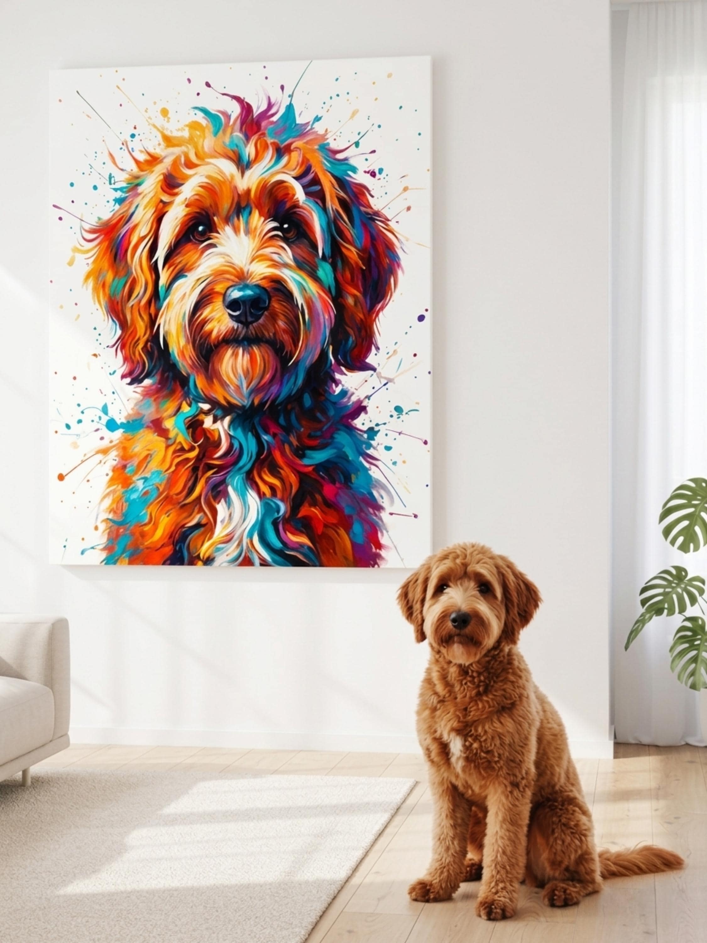 Custom Abstract Pet Portrait Canvas Poster Wall Art
