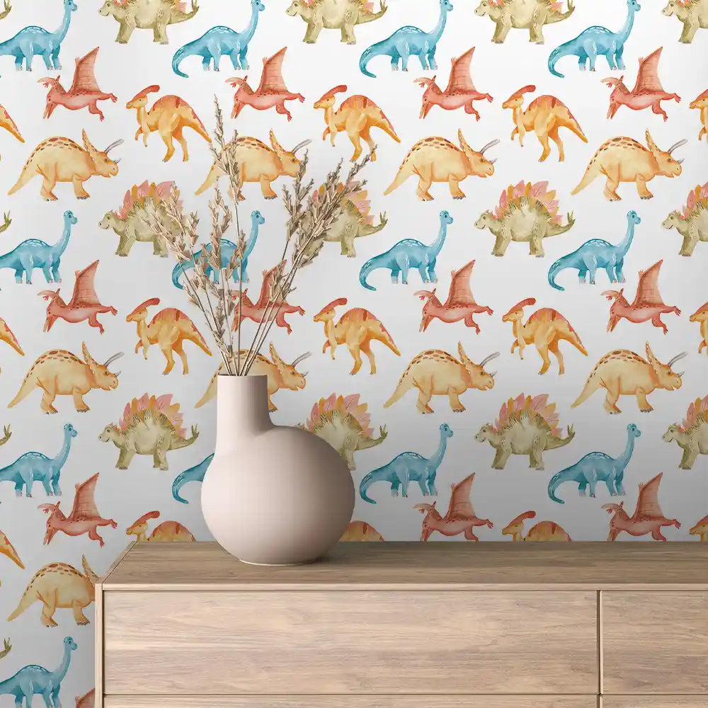 Pastel Parade Dinosaur Peel & Stick Wallpaper – Baby 0012