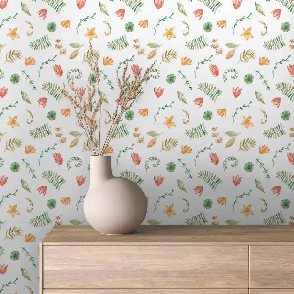 Tropical Fern Floral Peel & Stick Wallpaper – Baby 0013