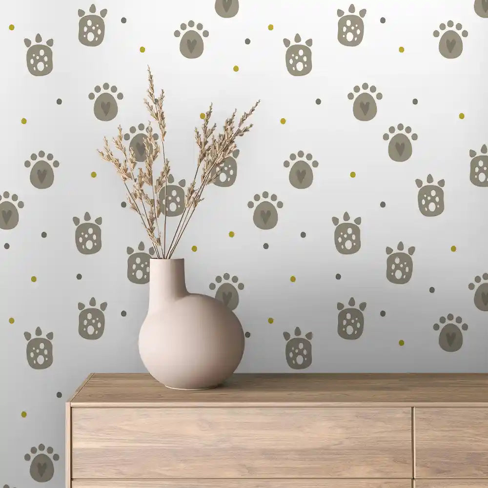 Dinosaur Paw Print Scatter Peel & Stick Wallpaper – Baby 0040
