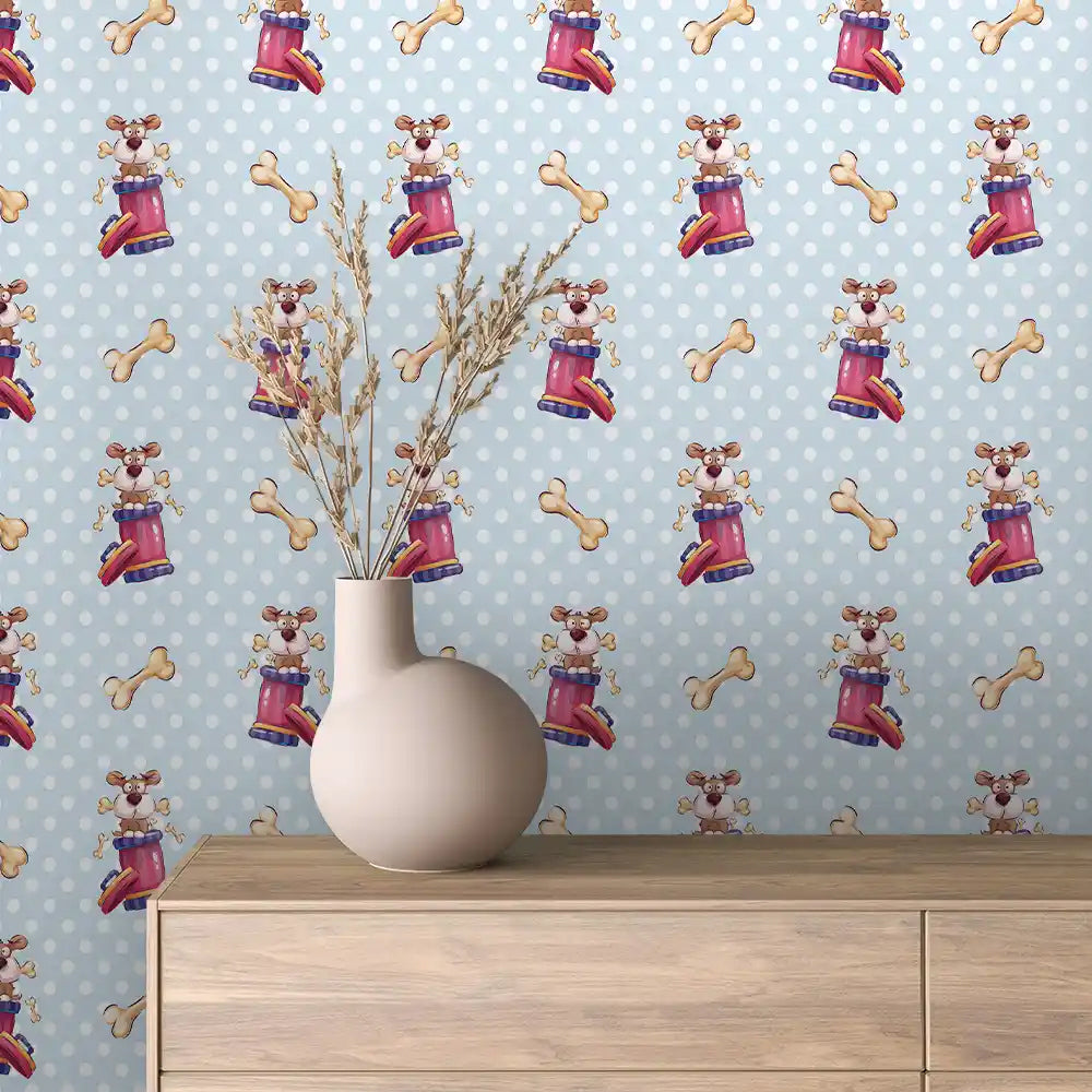 Puppy Drum Polka Dot Peel & Stick Wallpaper – Baby 0041