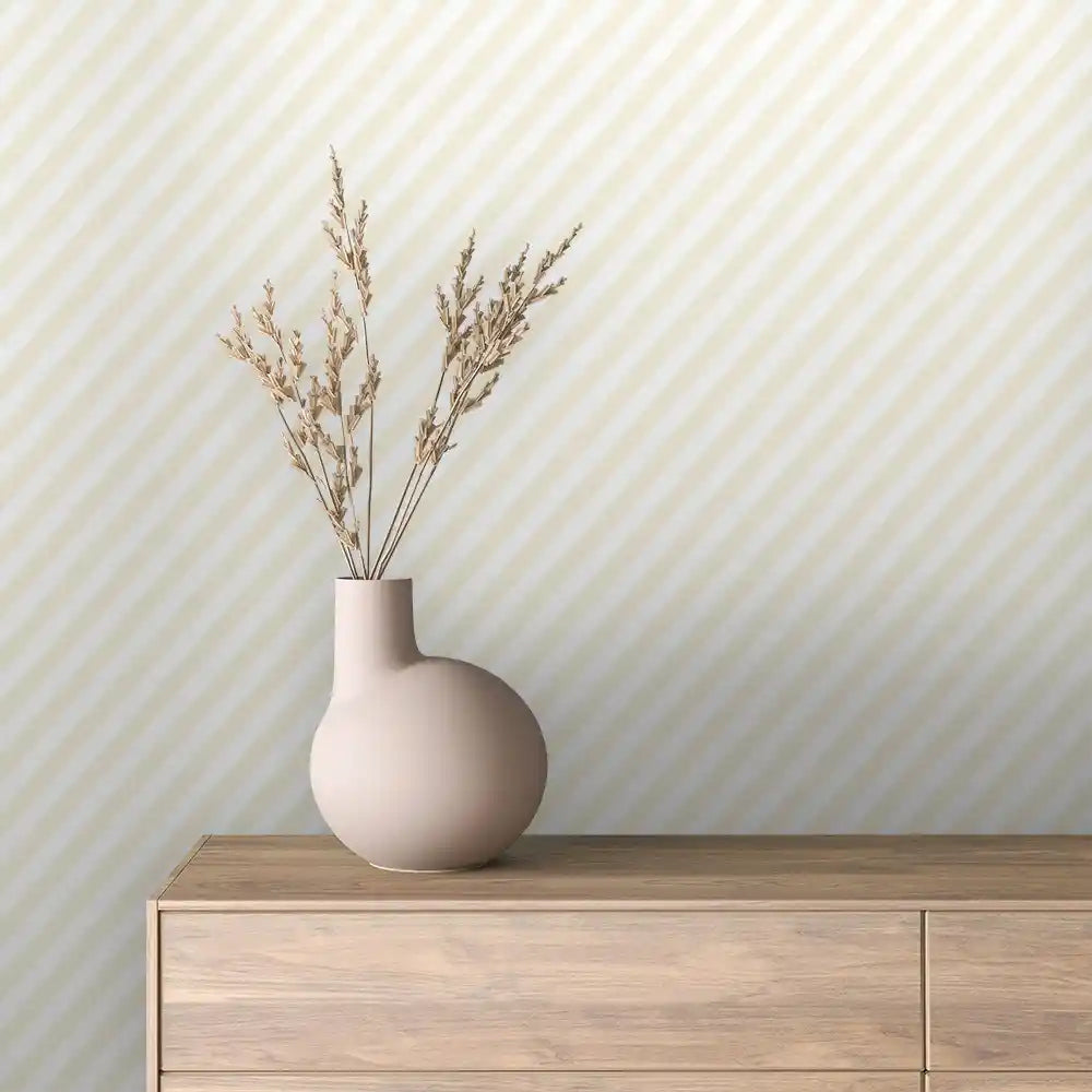 Cream Diagonal Stripe Peel & Stick Wallpaper – Baby 0046