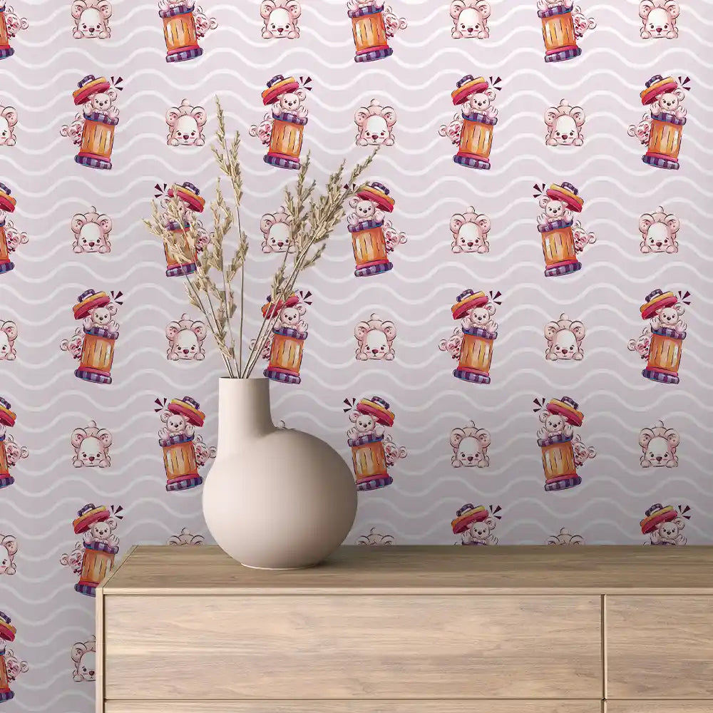 Mouse Drum Wave Peel & Stick Wallpaper – Baby 0049