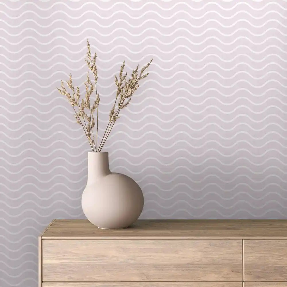 Lilac Wave Stripe Peel & Stick Wallpaper – Baby 0050