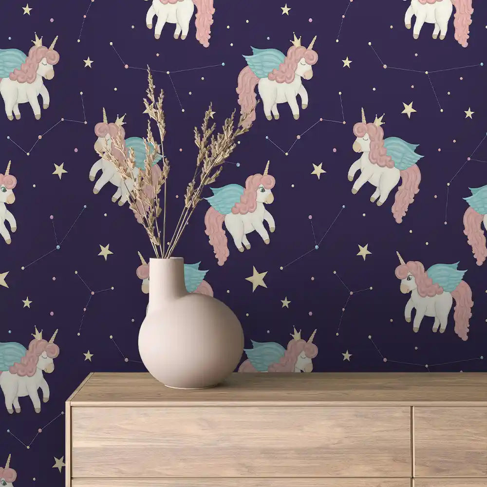 Unicorn Constellation Night Peel & Stick Wallpaper – Baby 0060