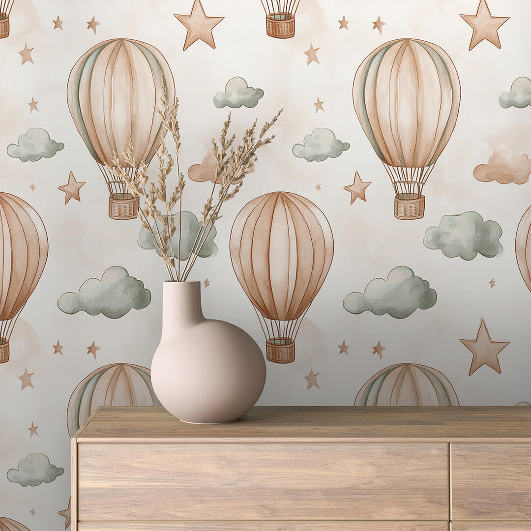 Vintage Hot Air Balloon Wallpaper Baby 0025